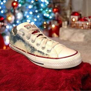 Converse Chuck Taylor All Star Low Top Sneakers White With Denim Elmo Sz 7 W 5 M